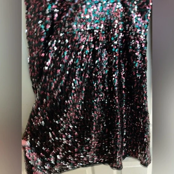 New Antik Batik Lazer Lace-up Sequin Tulle Mini Dress 🪩 SZ 6 NWT! - Picture 9 of 16